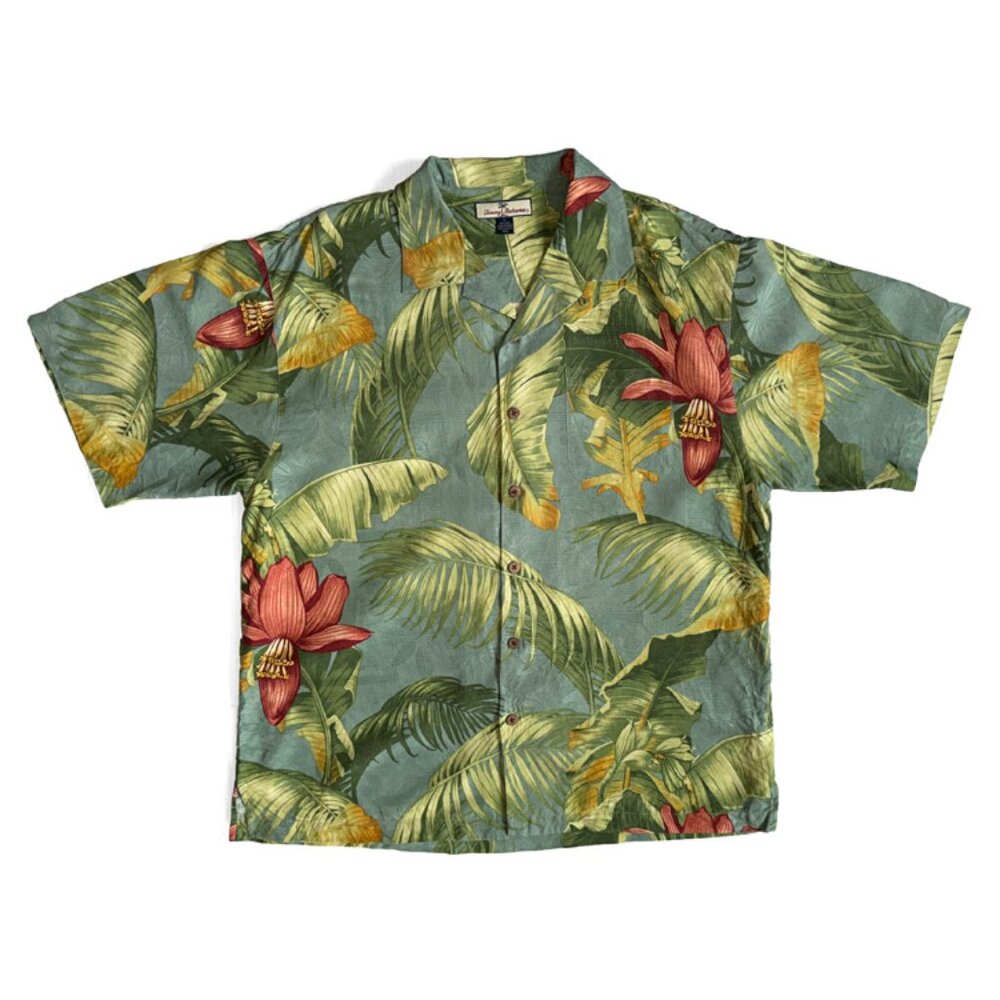 Tommy Bahama Tropical Print Silk Camp Shirt - Picture 2 of 8